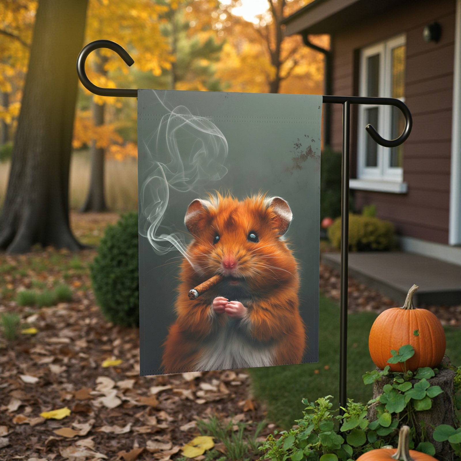 Smokin' Hamster Garden Flag