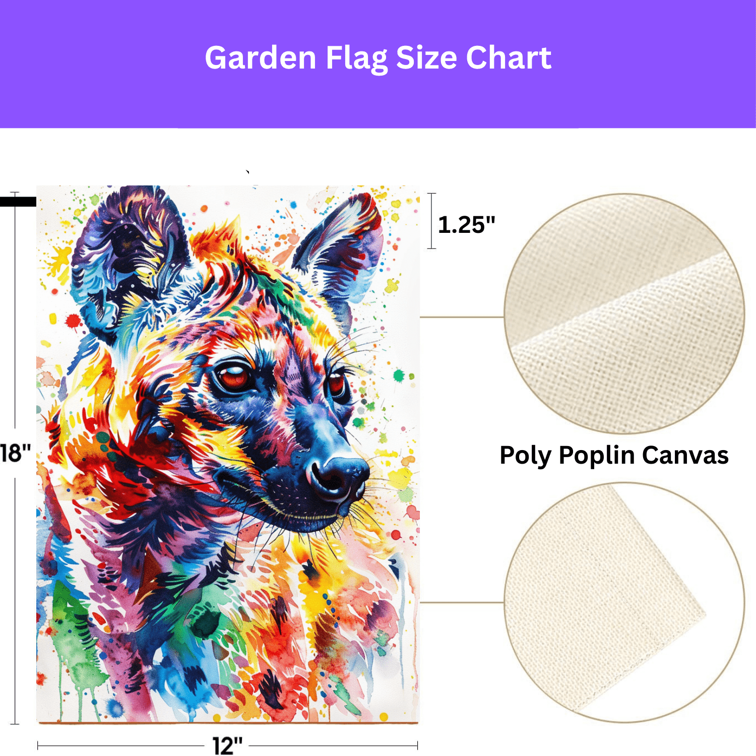 Colorful Hyena Garden Flag - Image 4
