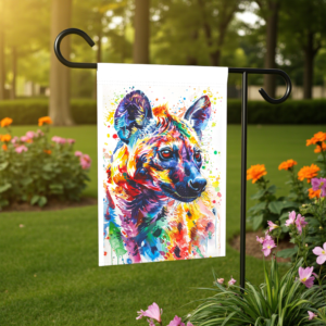 Colorful Hyena Garden Flag
