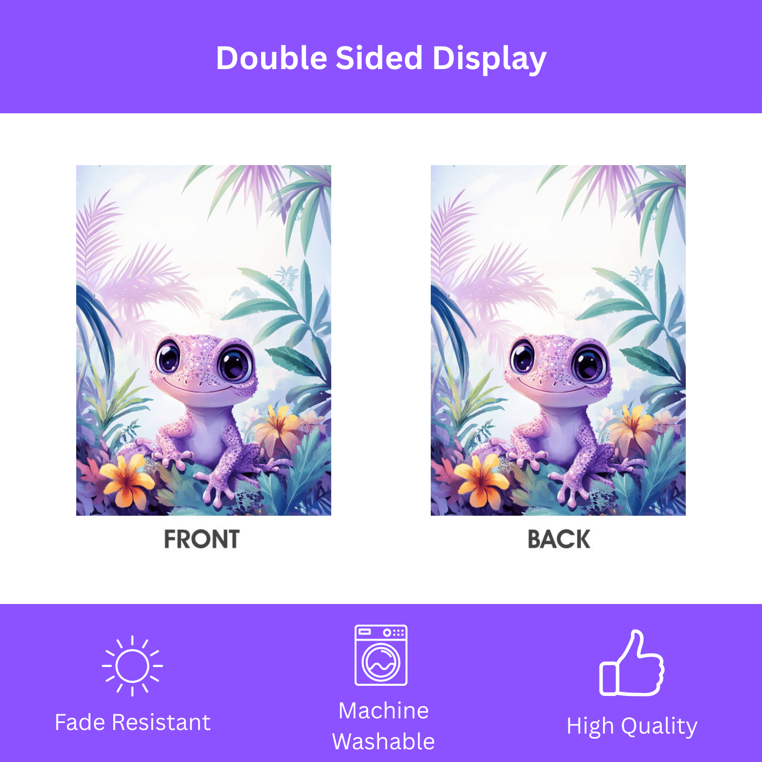 Pink Gecko Garden Flag - Image 3