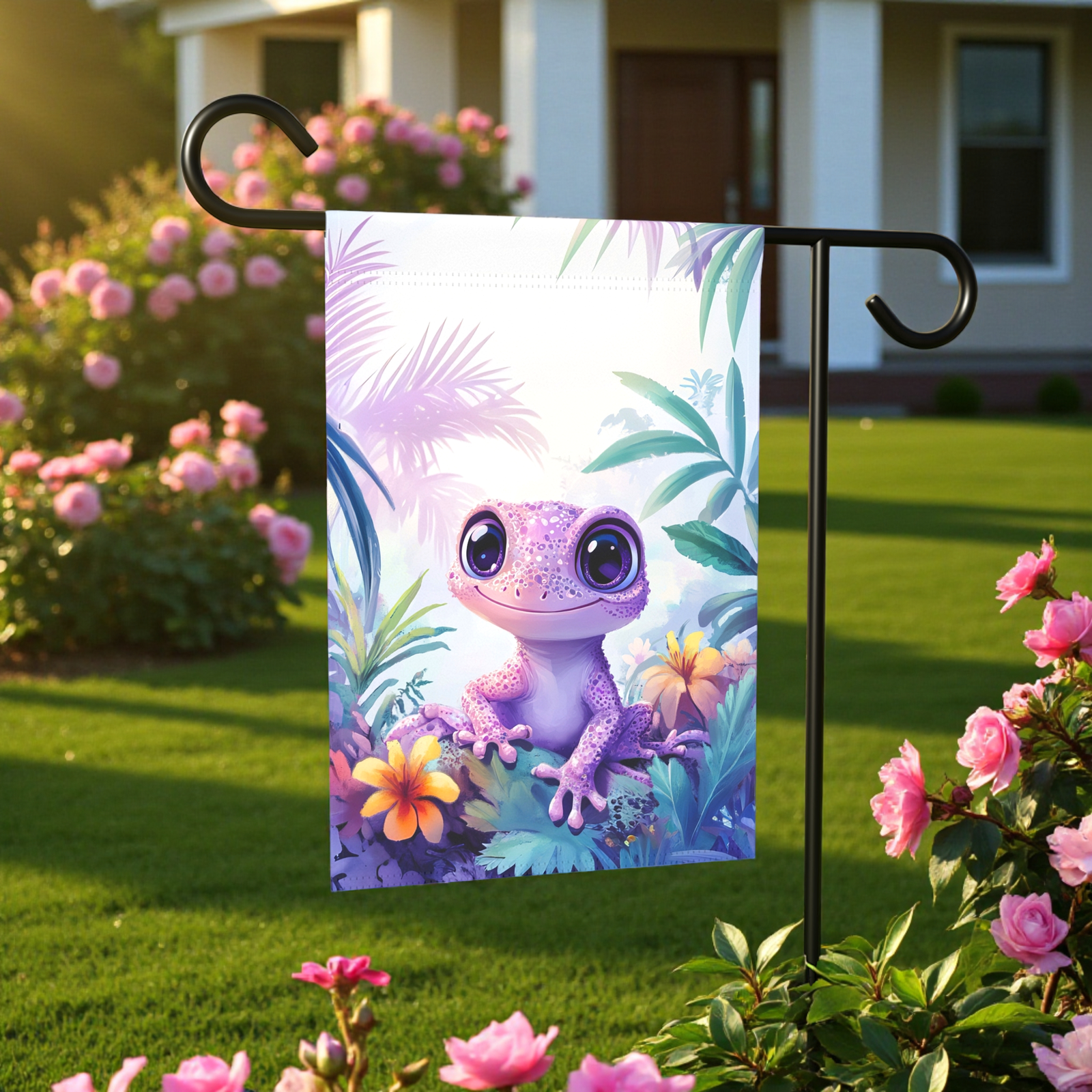 Pink Gecko Garden Flag - Image 6