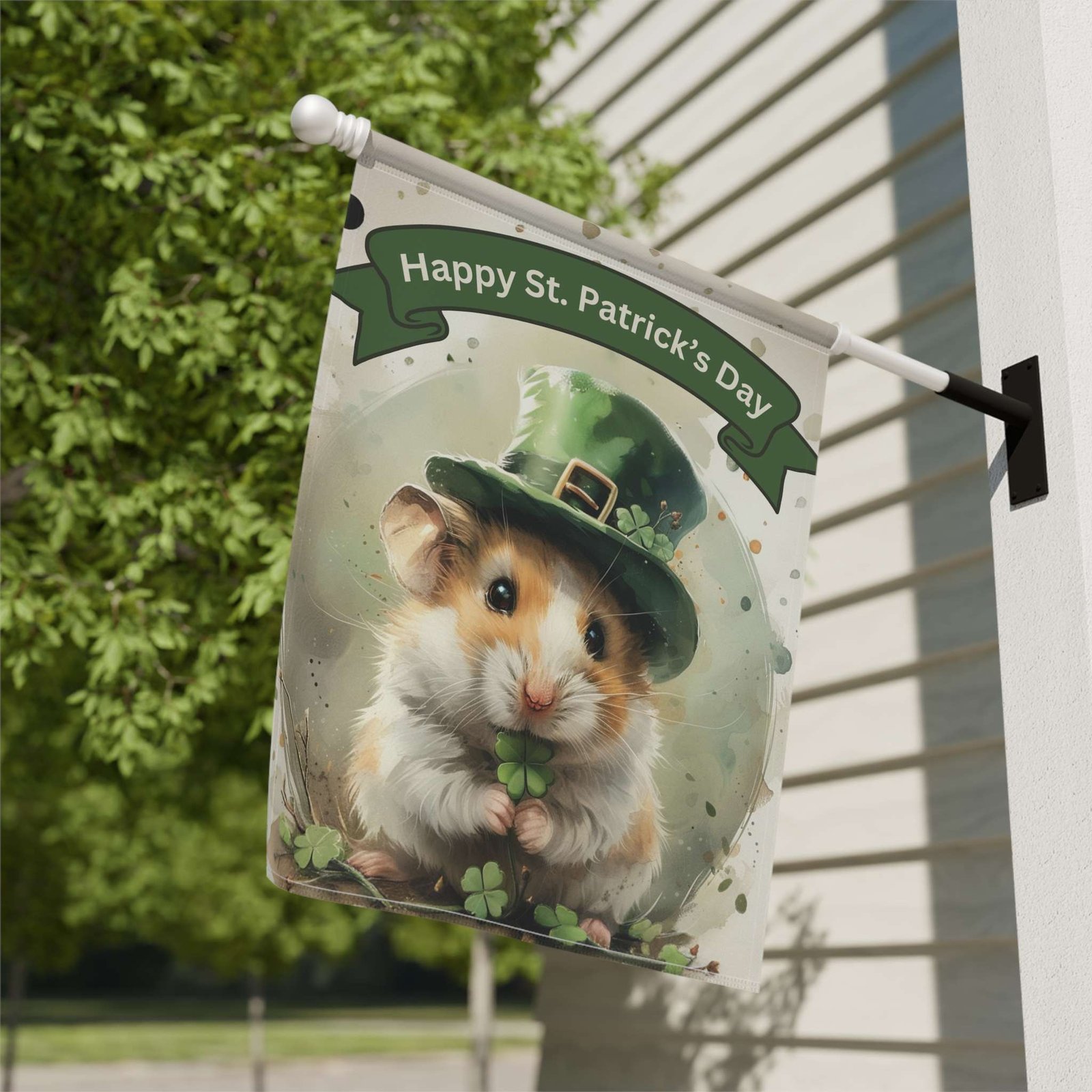 St. Patrick's Day Hamster Garden Flag - Image 9