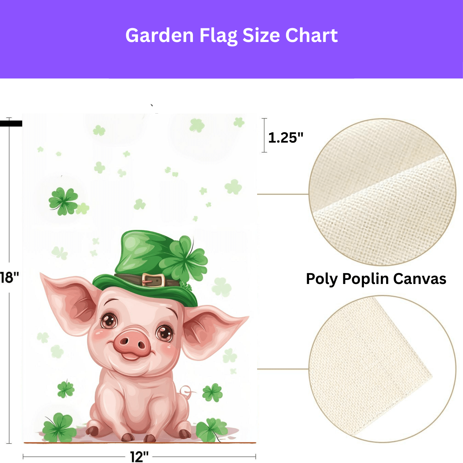 St. Patrick's Day Pig Garden Flag - Image 4
