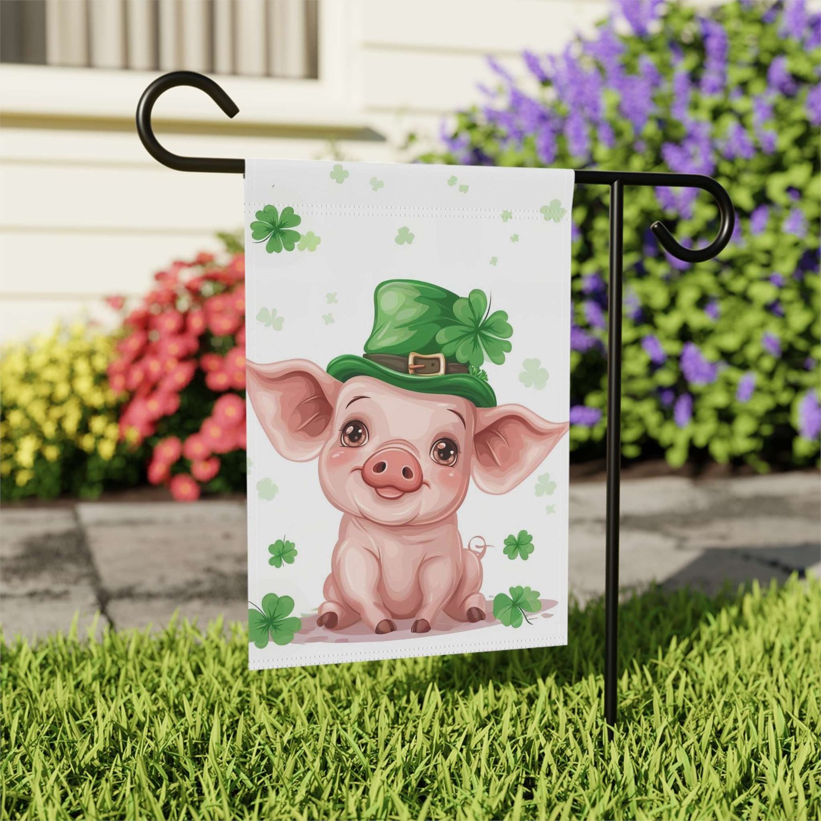 St. Patrick's Day Pig Garden Flag - Image 7