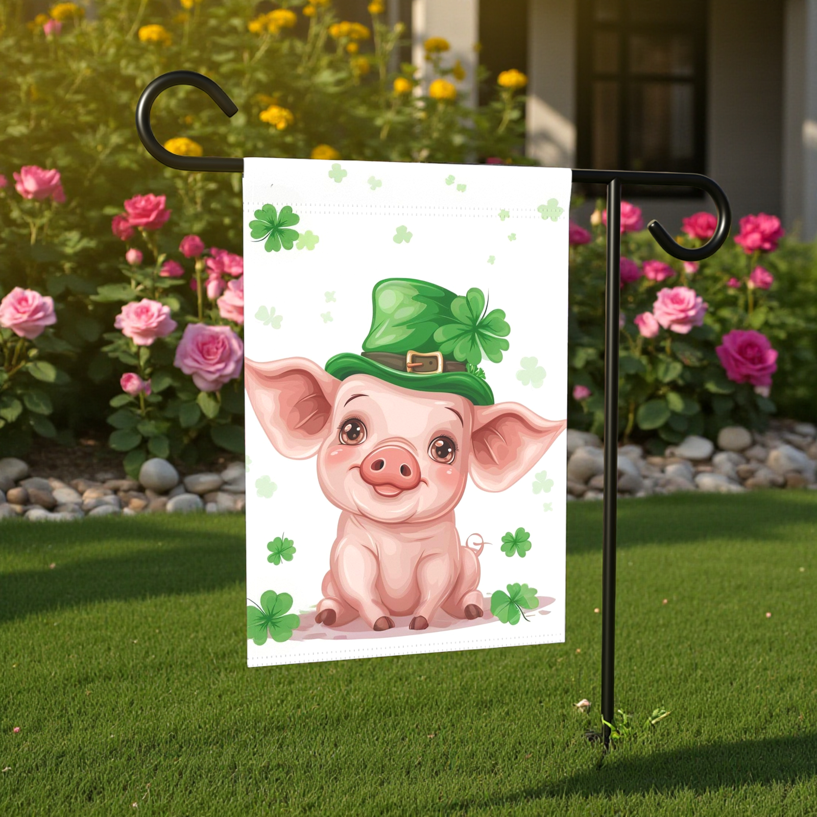 St. Patrick's Day Pig Garden Flag - Image 5