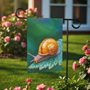 Golden Shell Snail Garden Flag