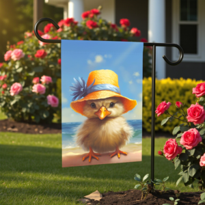 Beach Duckling Garden Flag