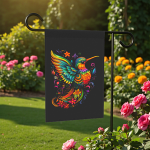 Colorful Hummingbird Garden Flag