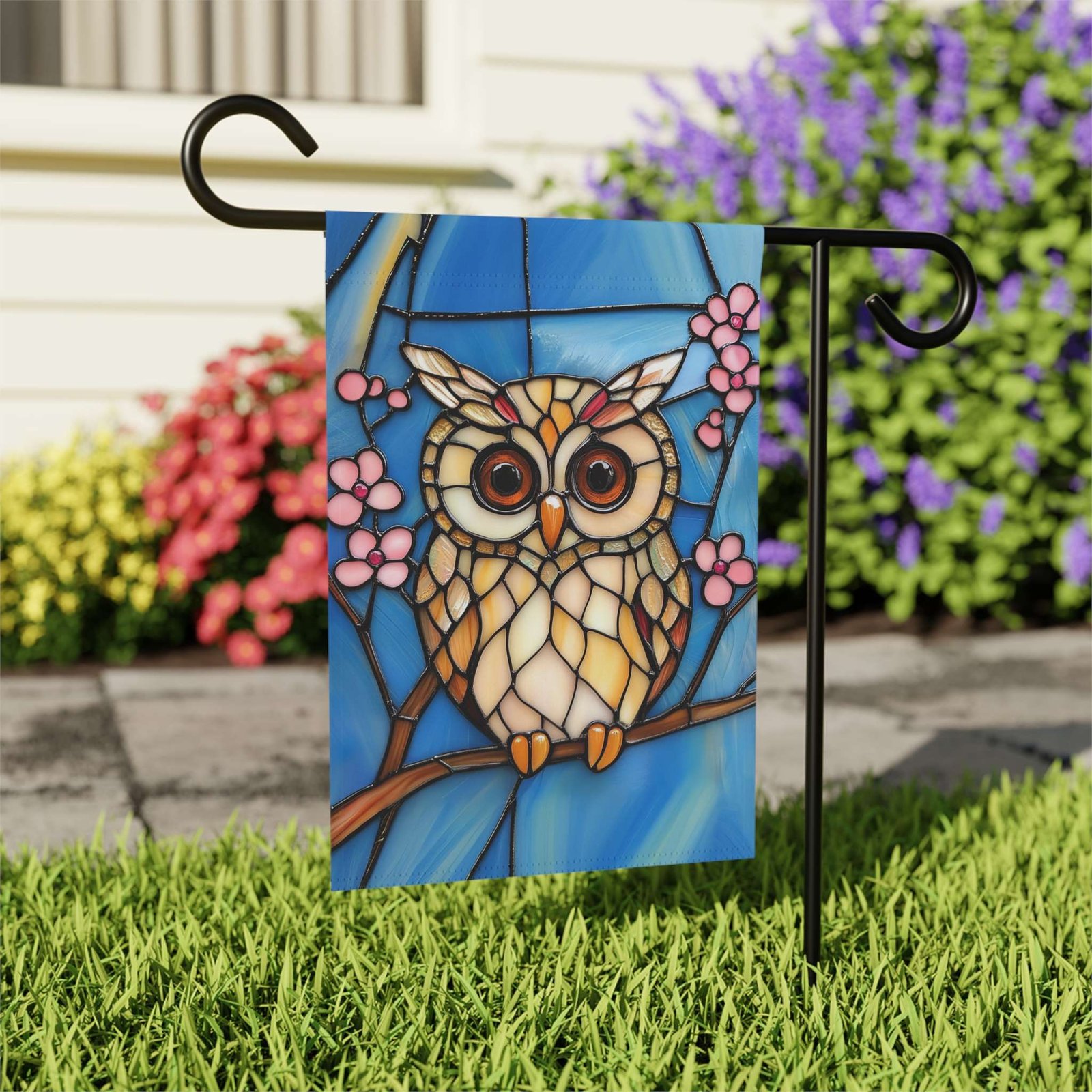 Stained Glass Owl Garden Flag - Image 7