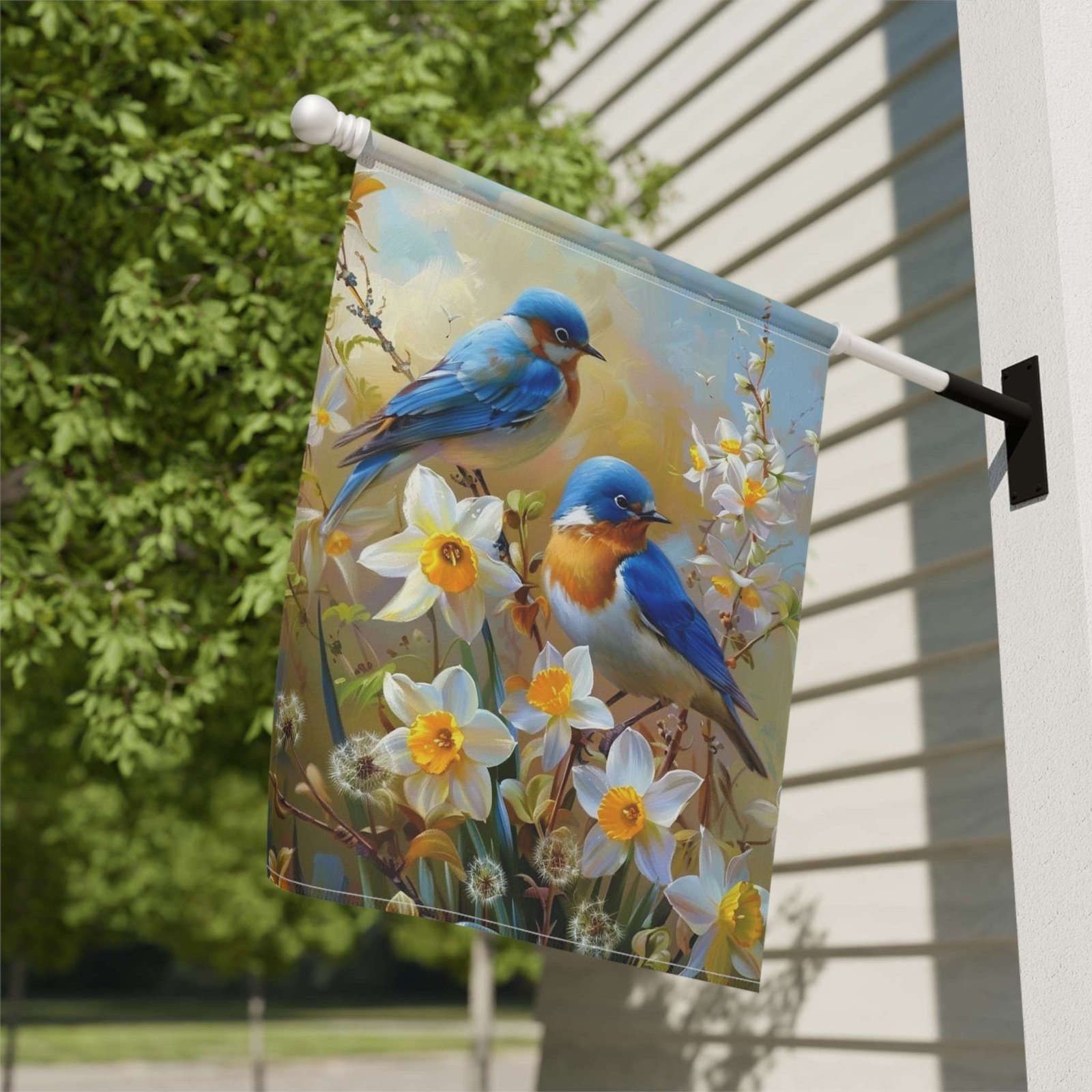 Yellow Daffodil Blue Birds Garden Flag - Image 8