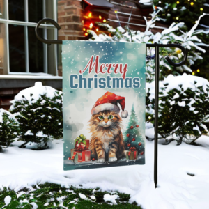 Merry Christmas Cat Garden Flag