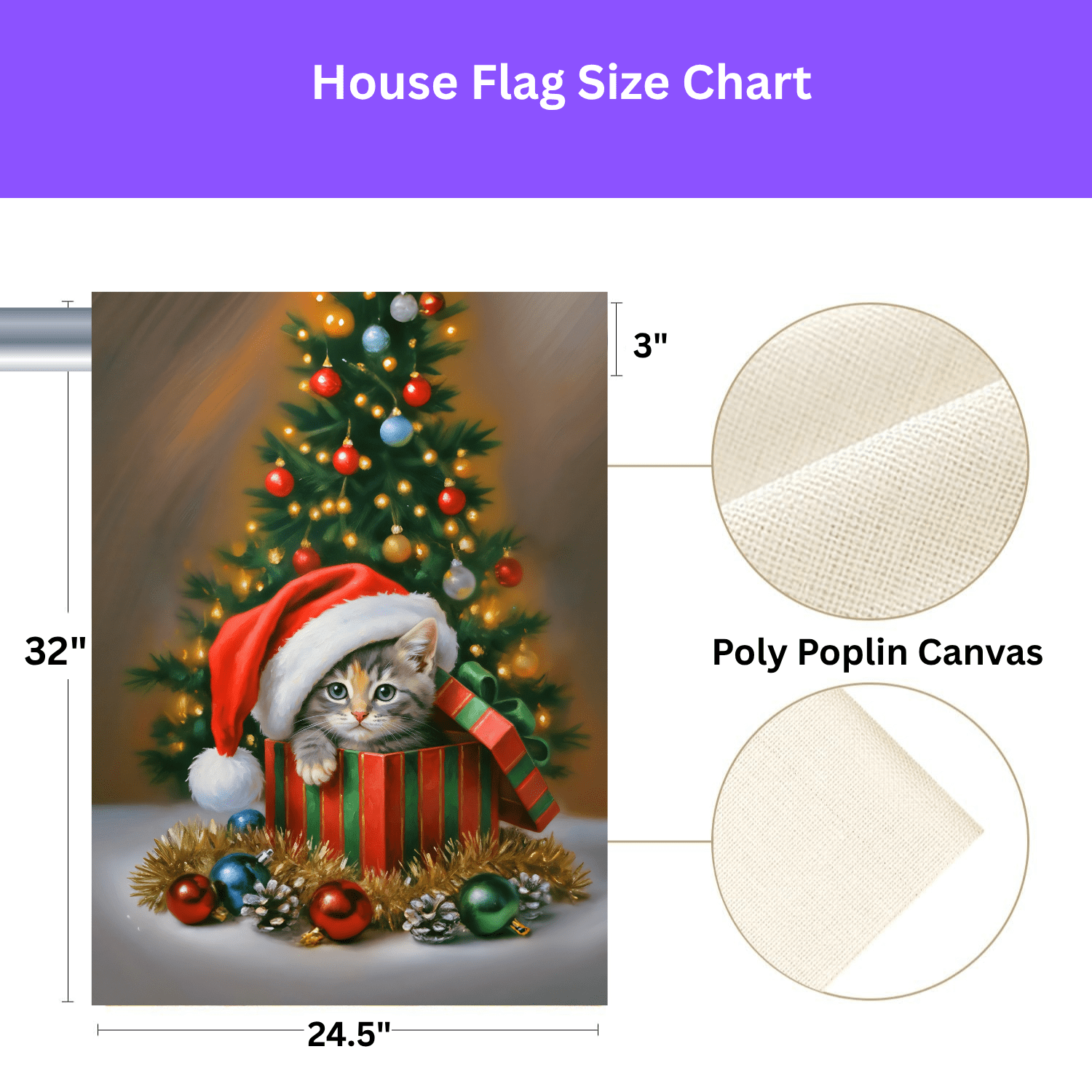 Christmas Present Kitten Garden Flag - Image 3