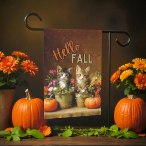 Autumn Kittens in Pots Garden Flag
