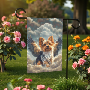 Yorkie Angel Garden Flag