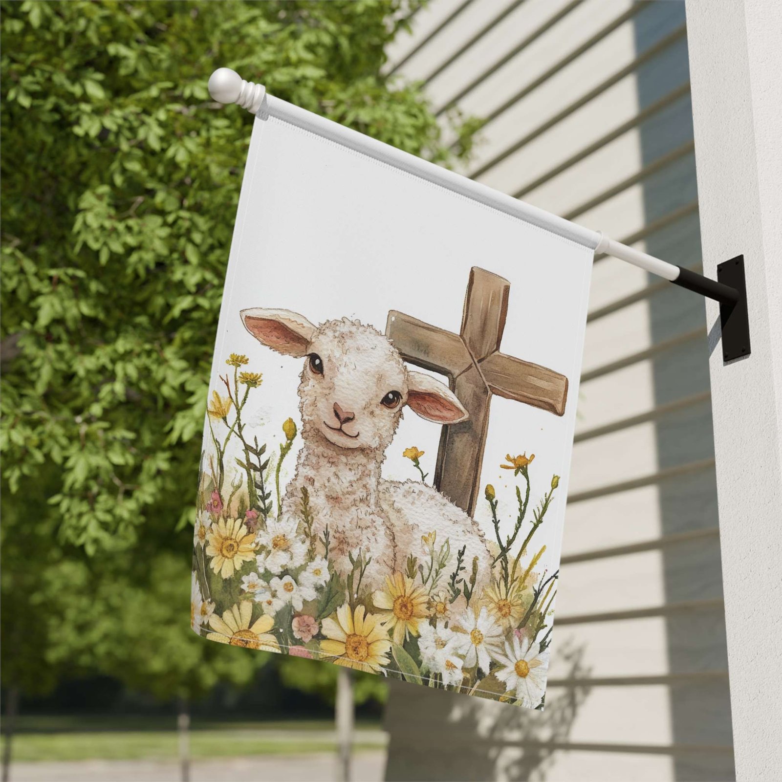 Easter Lamb and Cross Garden Flag - Image 8