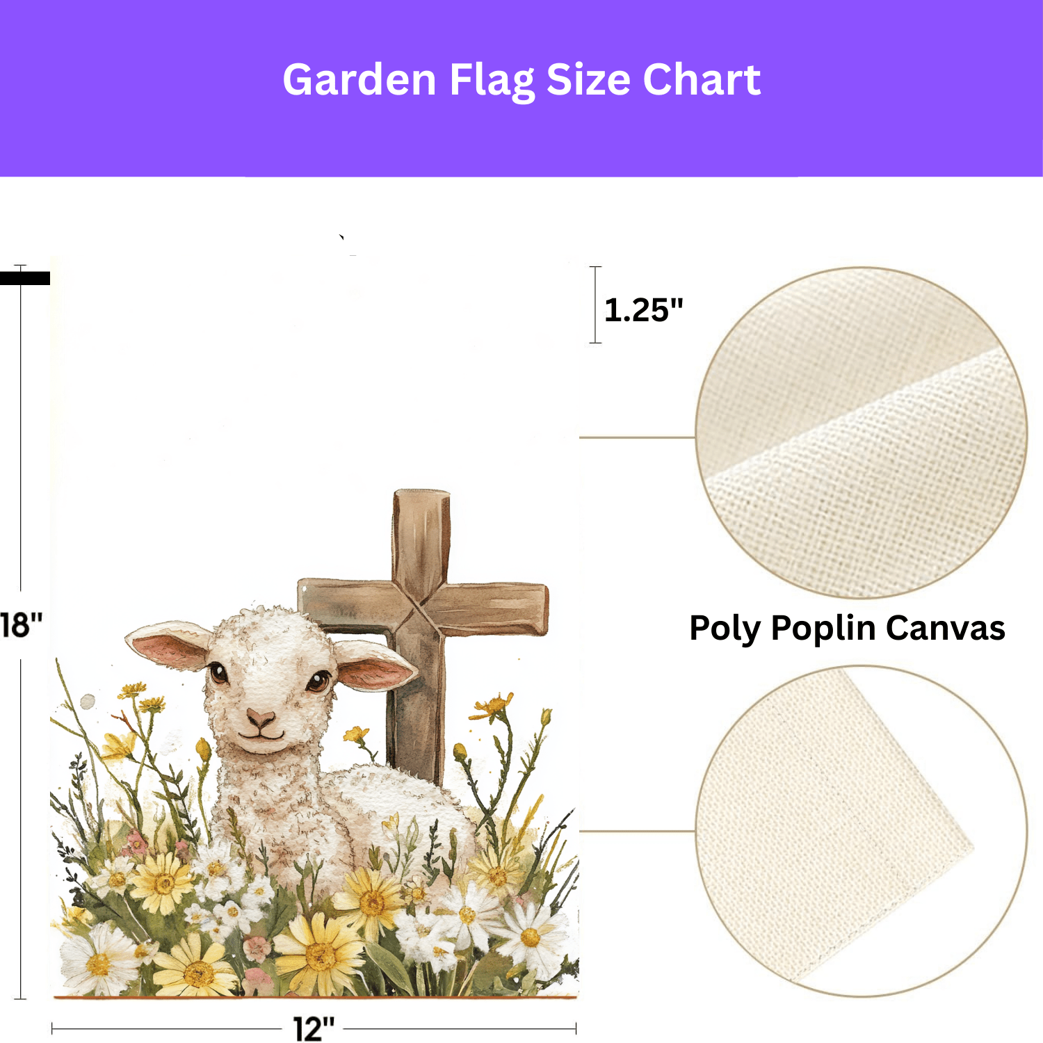 Easter Lamb and Cross Garden Flag - Image 4