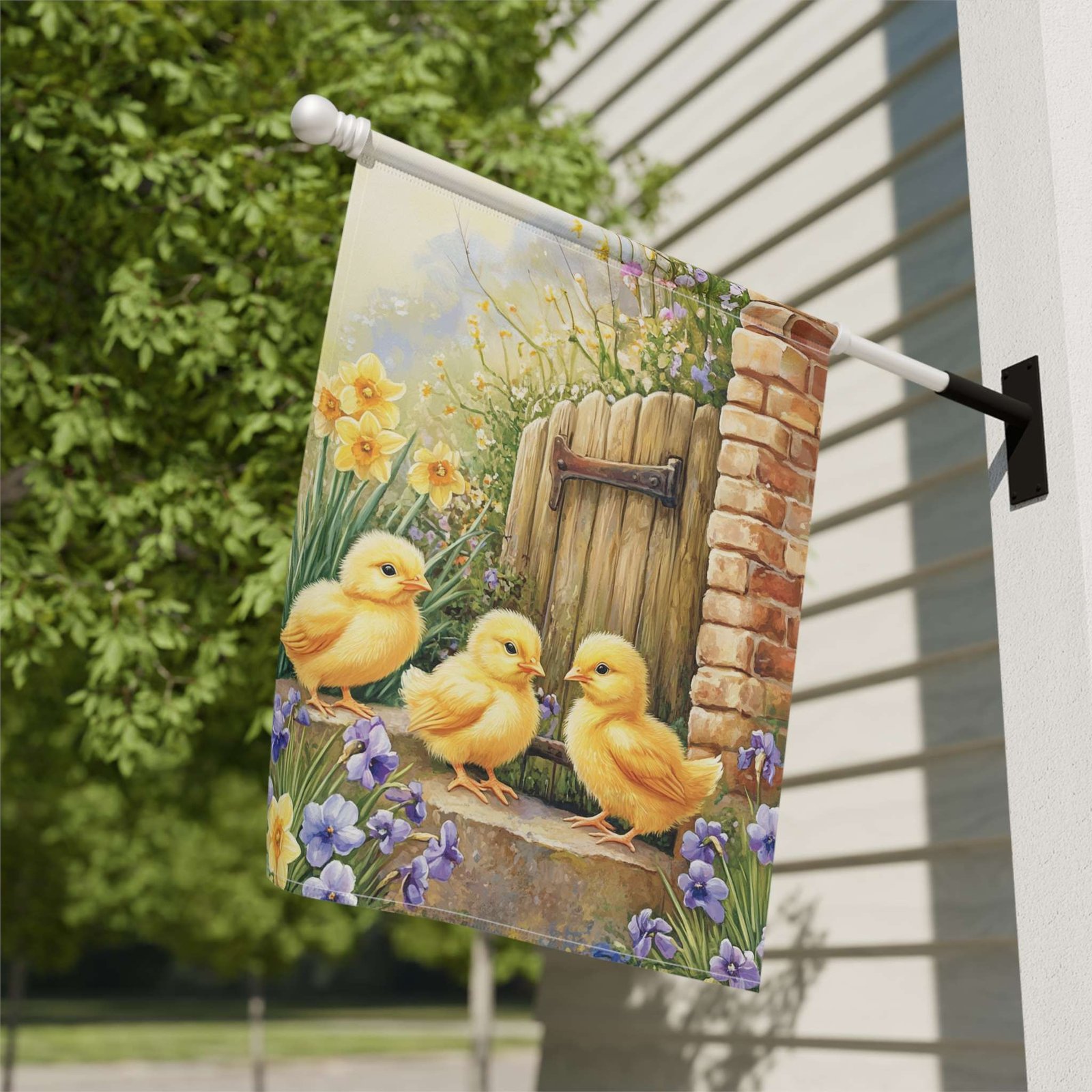 Three Yellow Chicks Garden Flag - Image 8