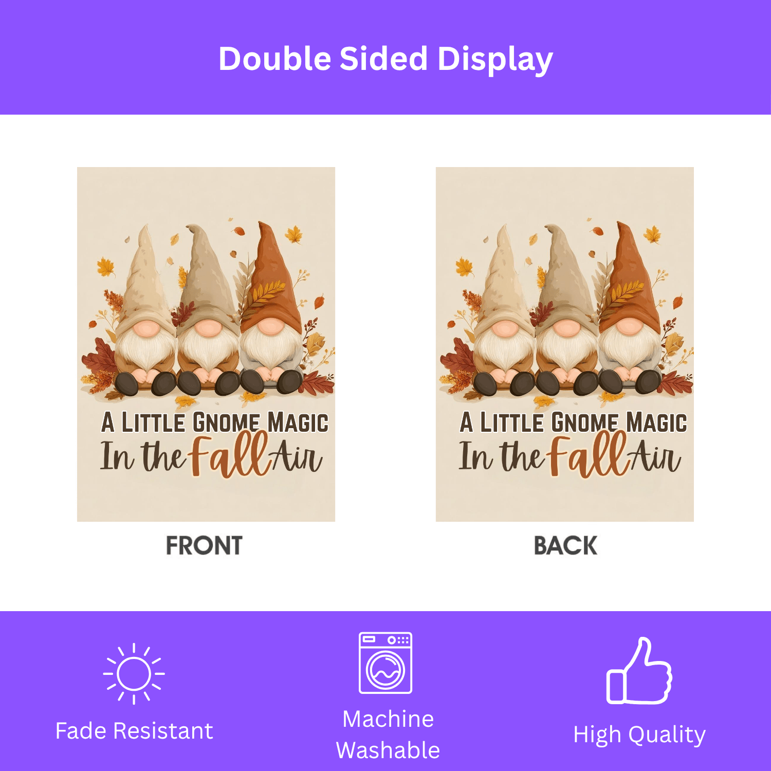 A Little Gnome Magic Fall Garden Flag - Image 3