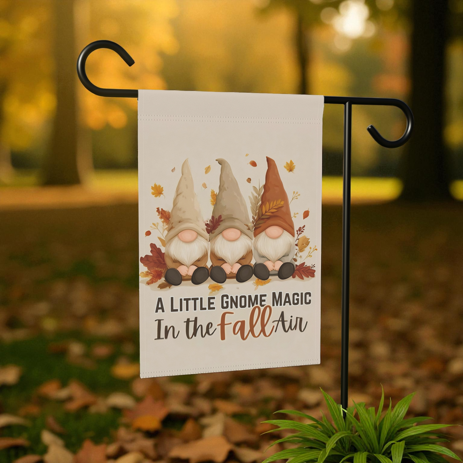 A Little Gnome Magic Fall Garden Flag - Image 6