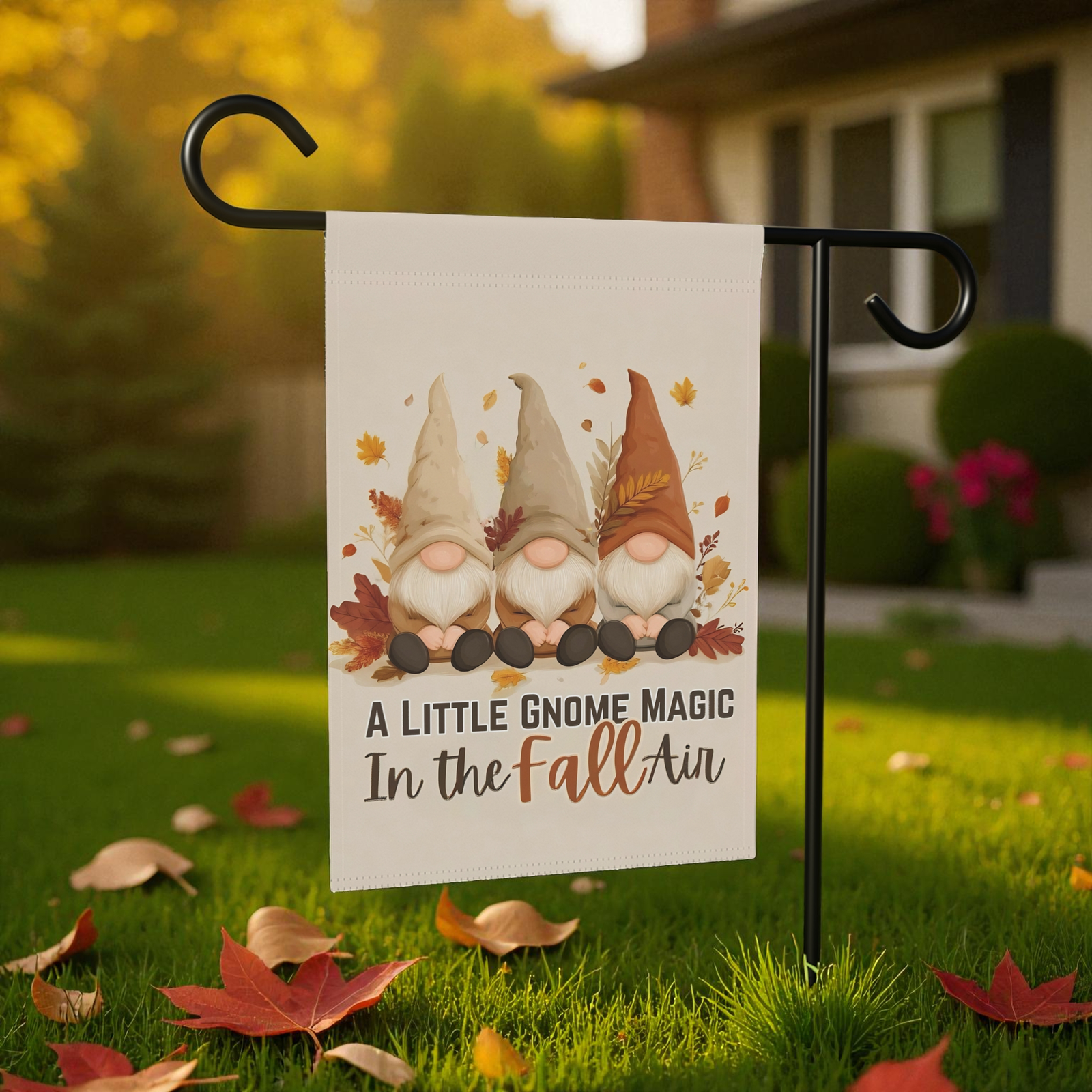 A Little Gnome Magic Fall Garden Flag - Image 5