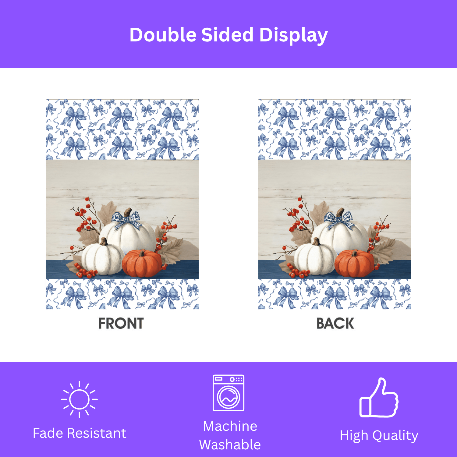 Chinoiseries Bow Pumpkin Garden Flag - Image 3