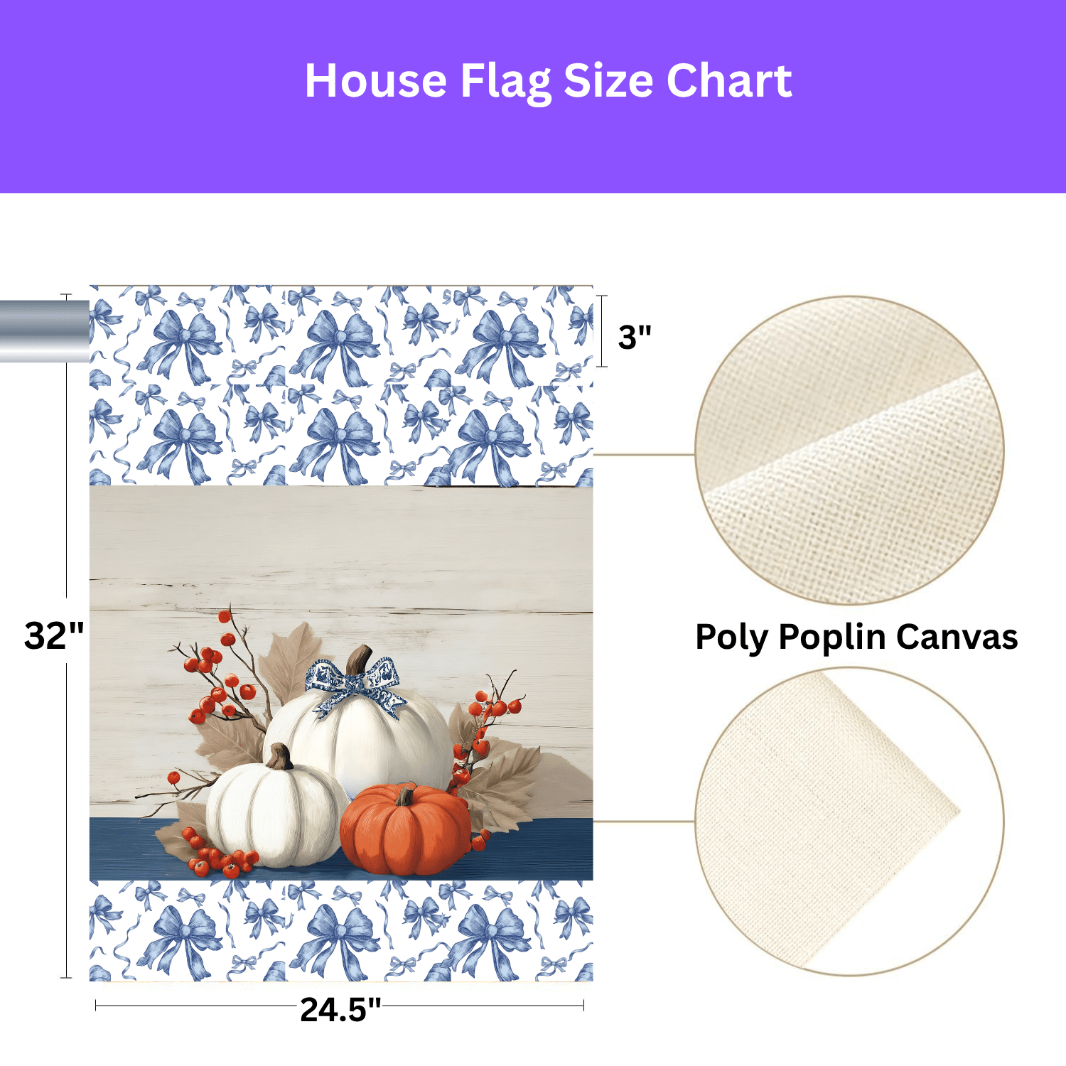 Chinoiseries Bow Pumpkin Garden Flag - Image 2