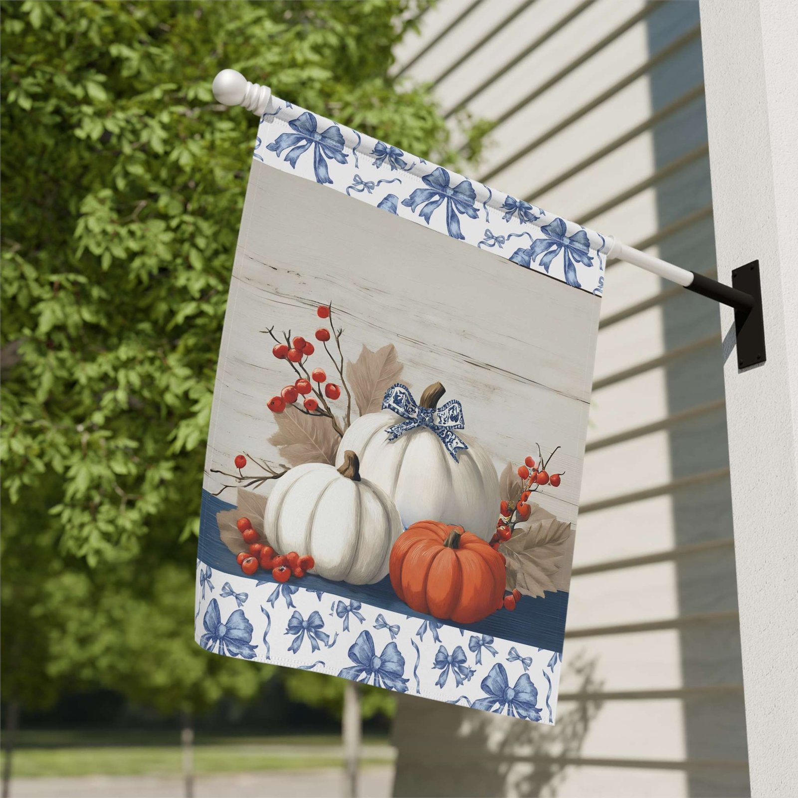 Chinoiseries Bow Pumpkin Garden Flag - Image 9