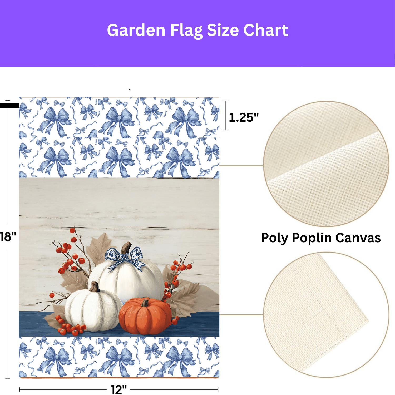 Chinoiseries Bow Pumpkin Garden Flag - Image 4
