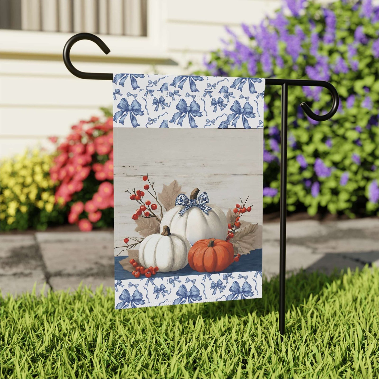 Chinoiseries Bow Pumpkin Garden Flag - Image 8