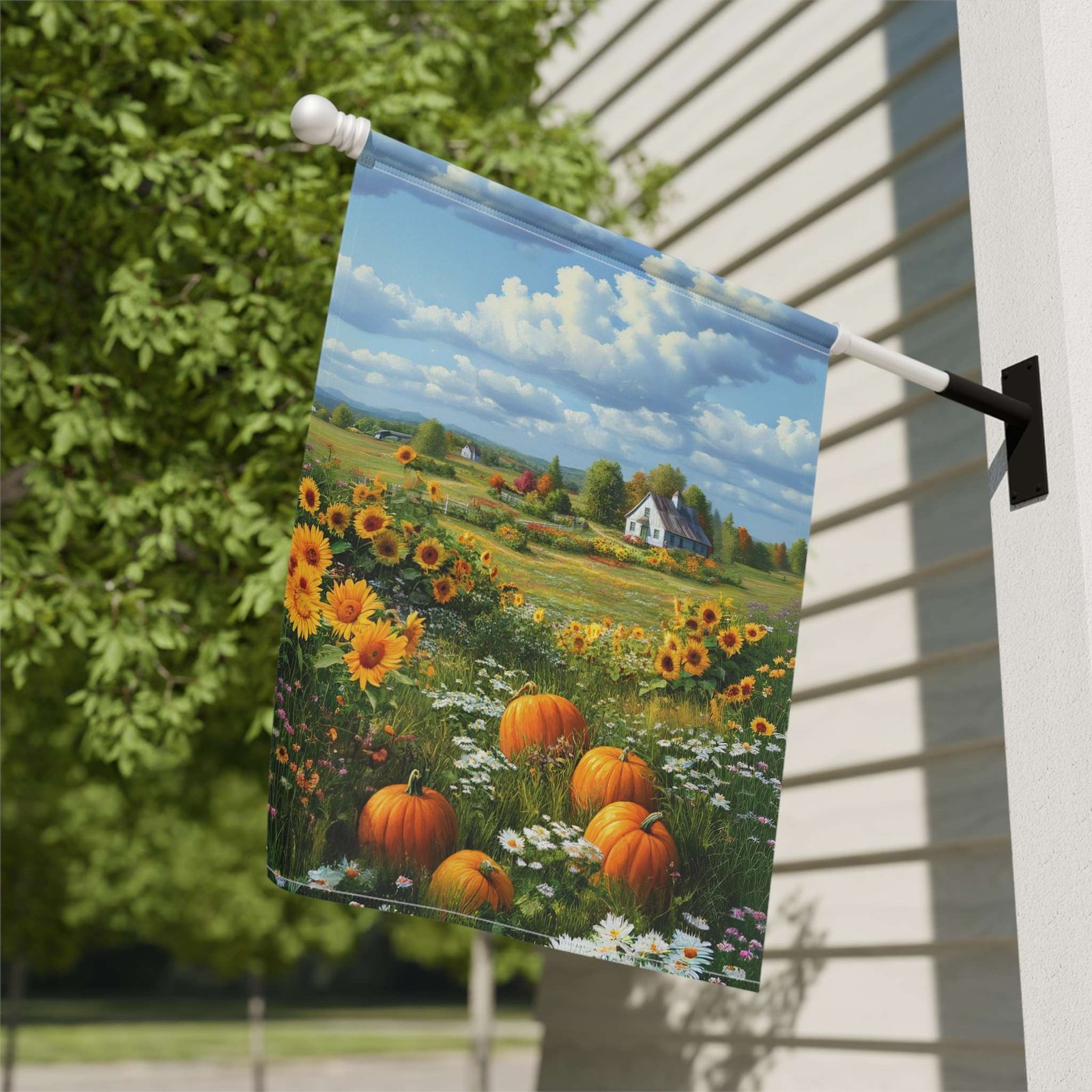 Farm Cottage Pumpkins Garden Flag - Image 8