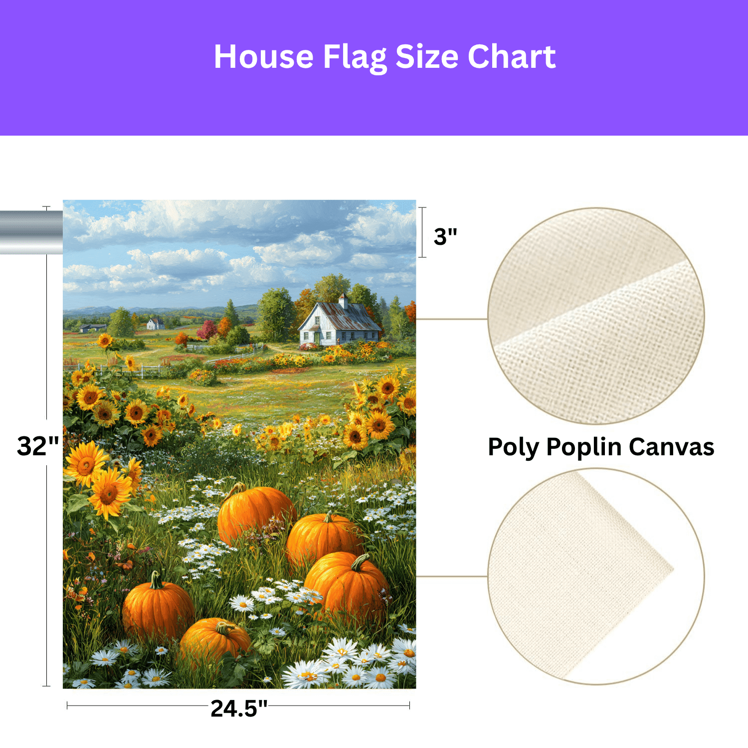 Farm Cottage Pumpkins Garden Flag - Image 3