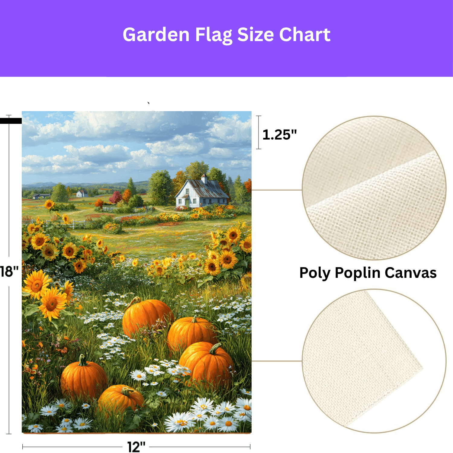 Farm Cottage Pumpkins Garden Flag - Image 4