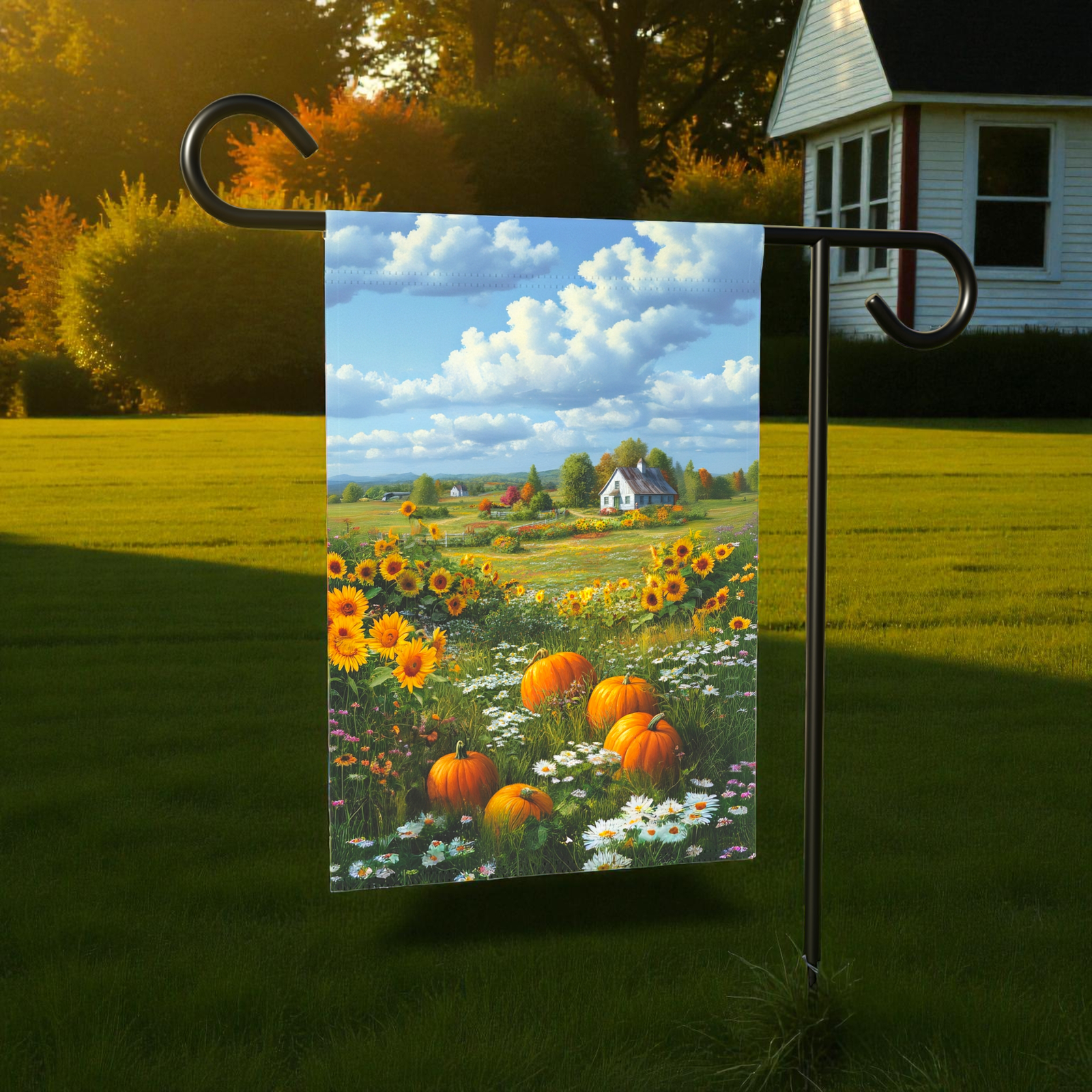 Farm Cottage Pumpkins Garden Flag - Image 6