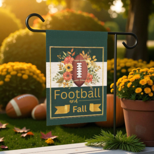Football and Fall Garden Flag