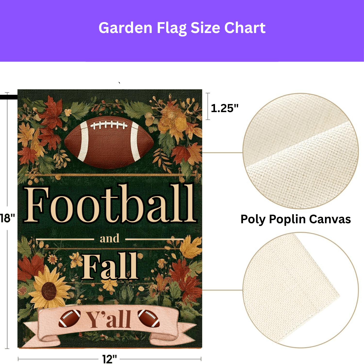 Football & Fall Y'all Garden Flag - Image 3