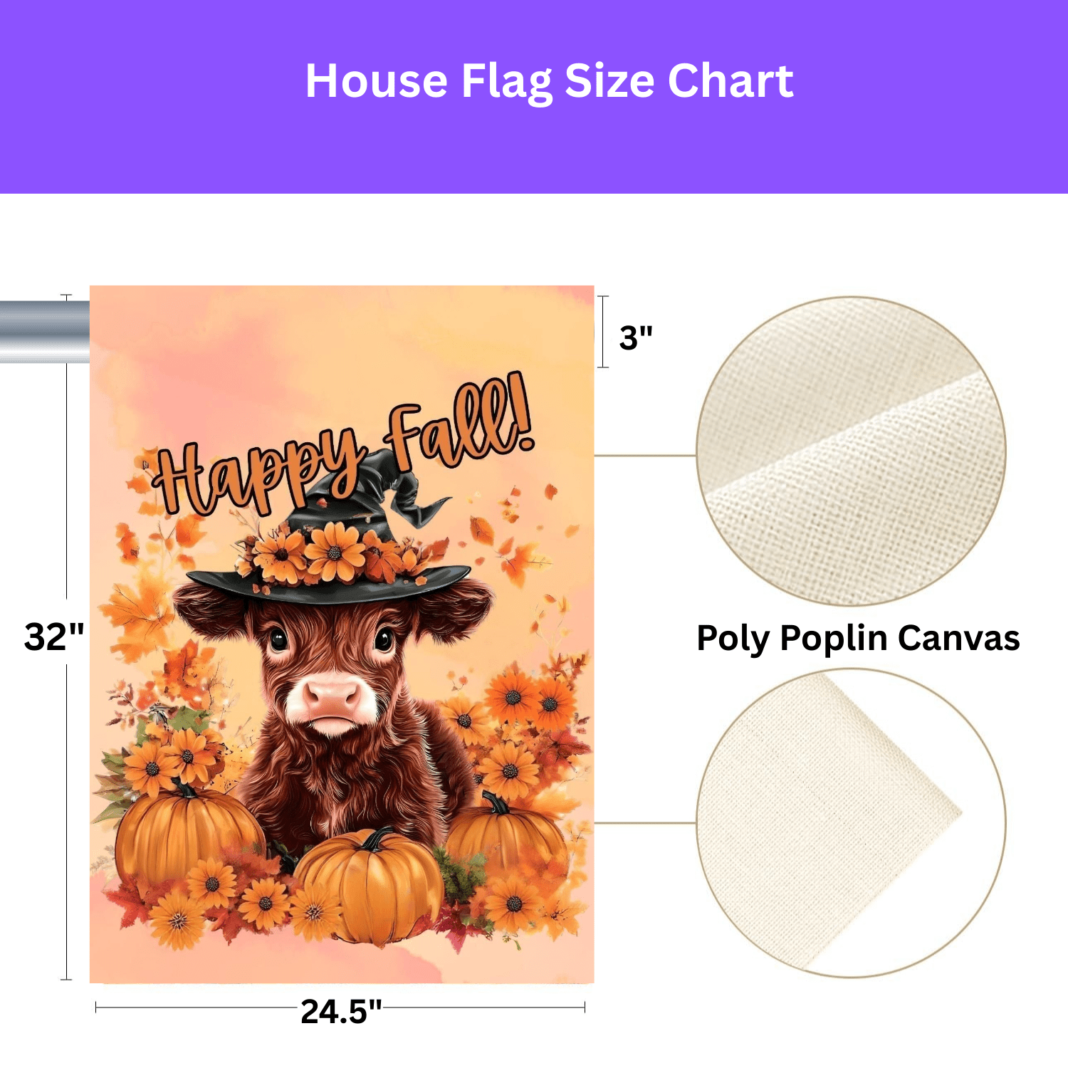 Happy Fall Calf Garden Flag - Image 3