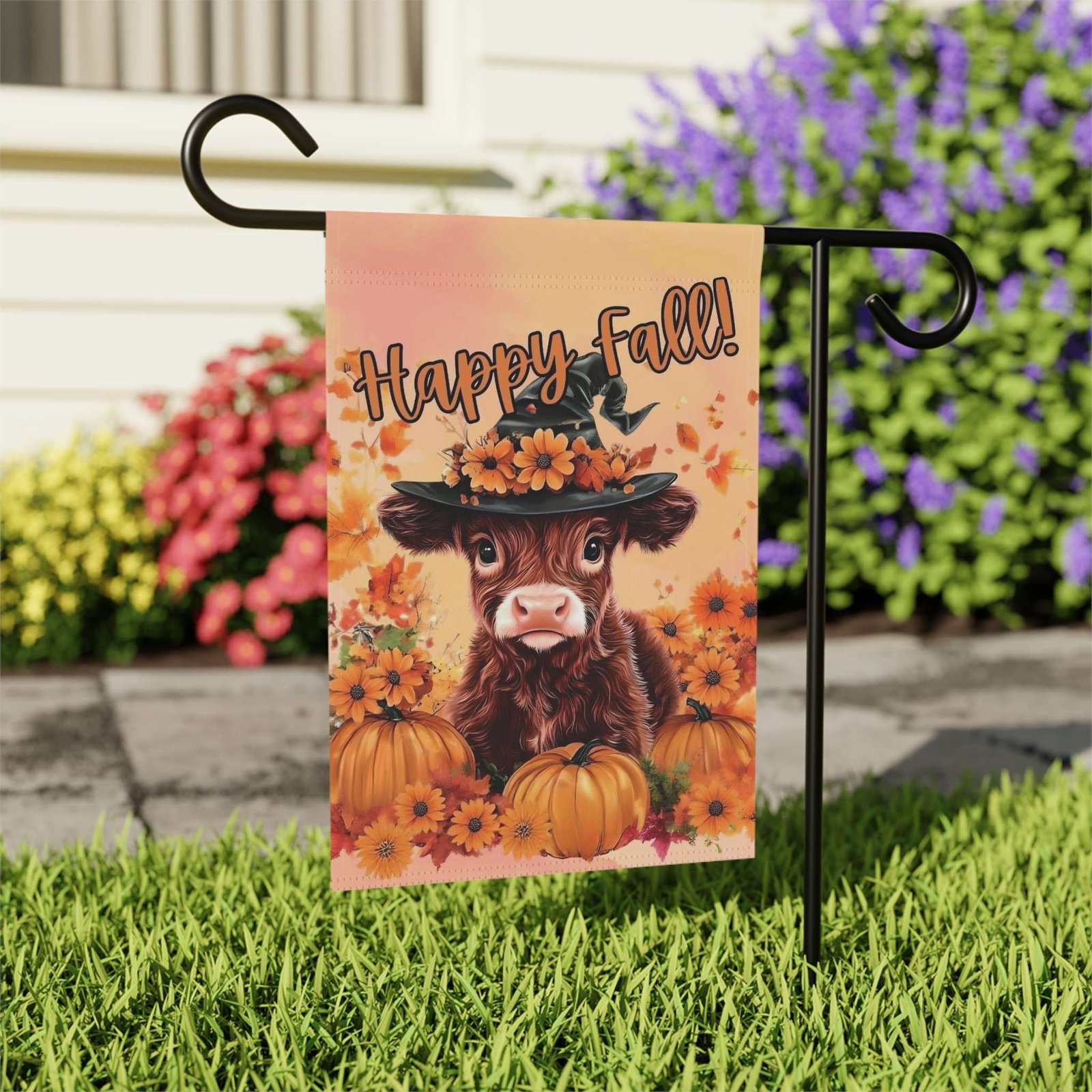 Happy Fall Calf Garden Flag - Image 7