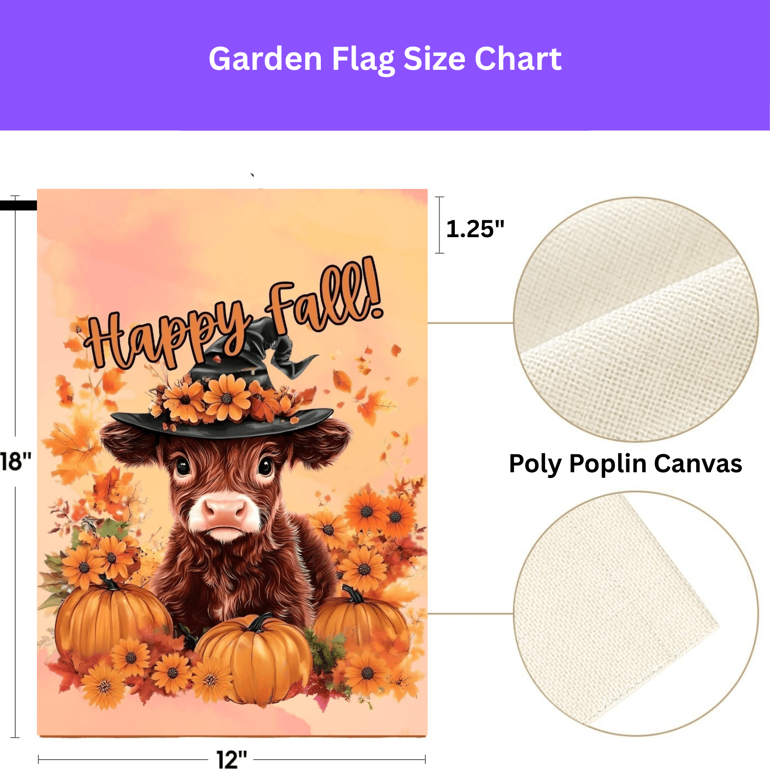 Happy Fall Calf Garden Flag - Image 4