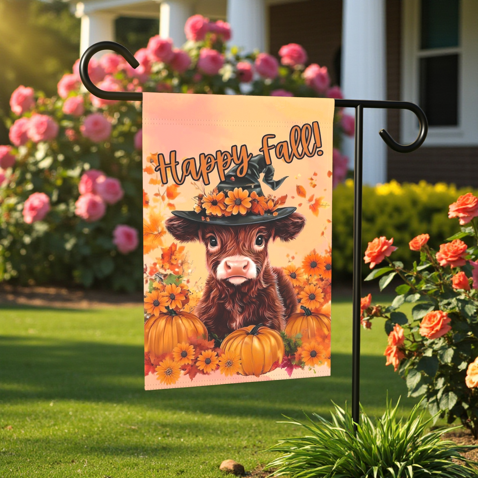 Happy Fall Calf Garden Flag - Image 5