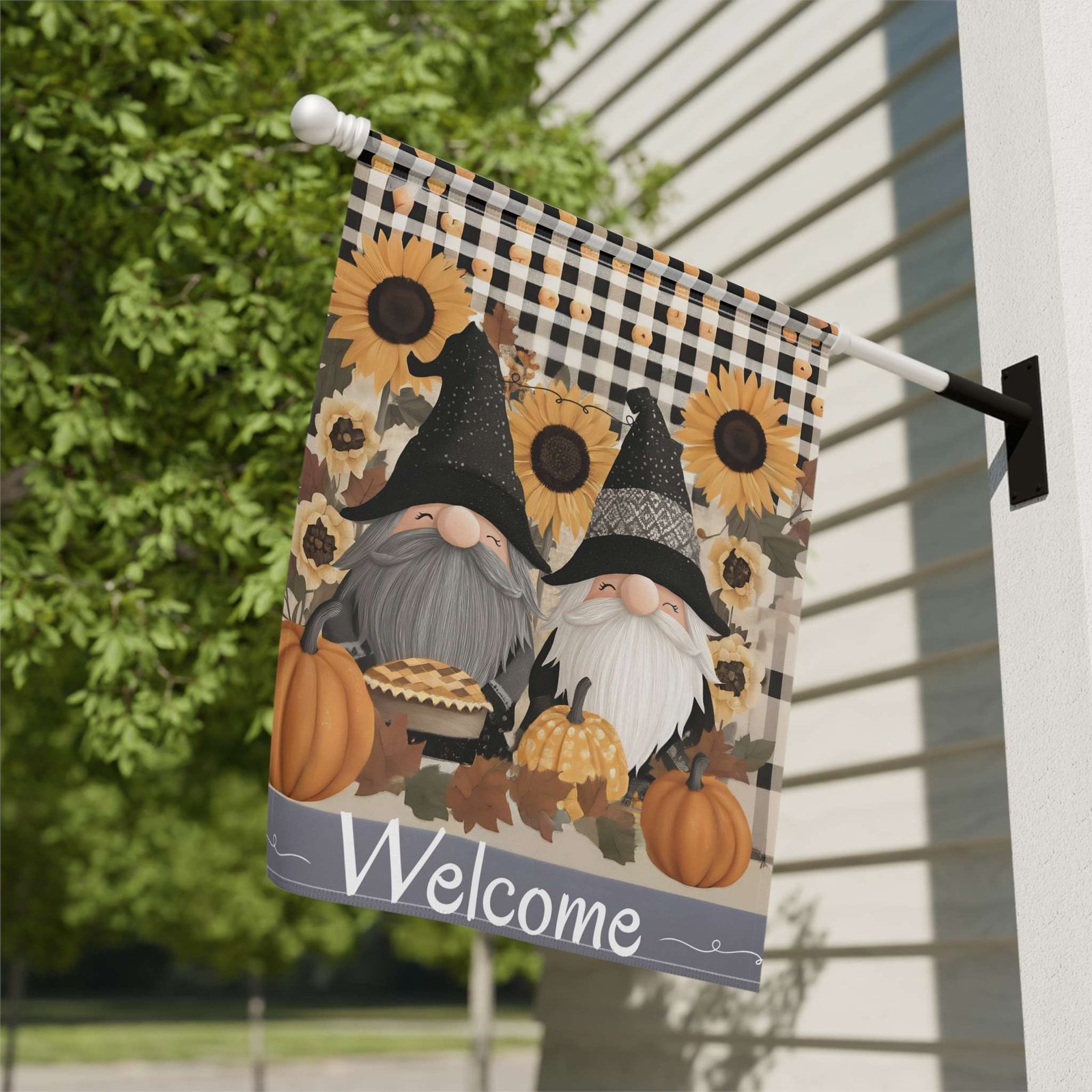 Two Autumn Gnome Welcome Garden Flag - Image 10