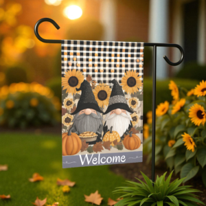 Two Autumn Gnome Welcome Garden Flag