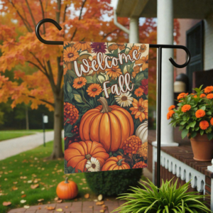 Welcome Fall Pumpkin Garden Flag