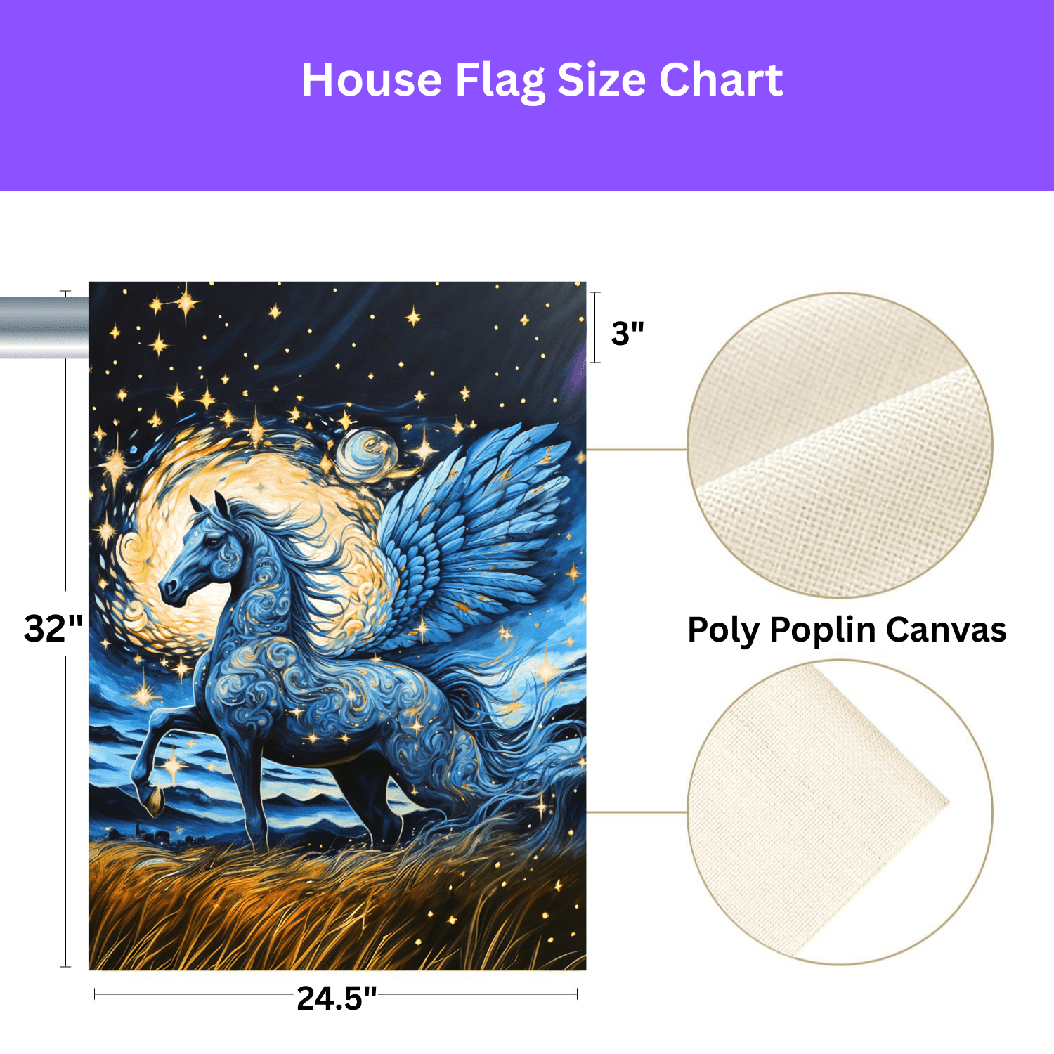 Blue Pegasus Garden Flag - Image 4