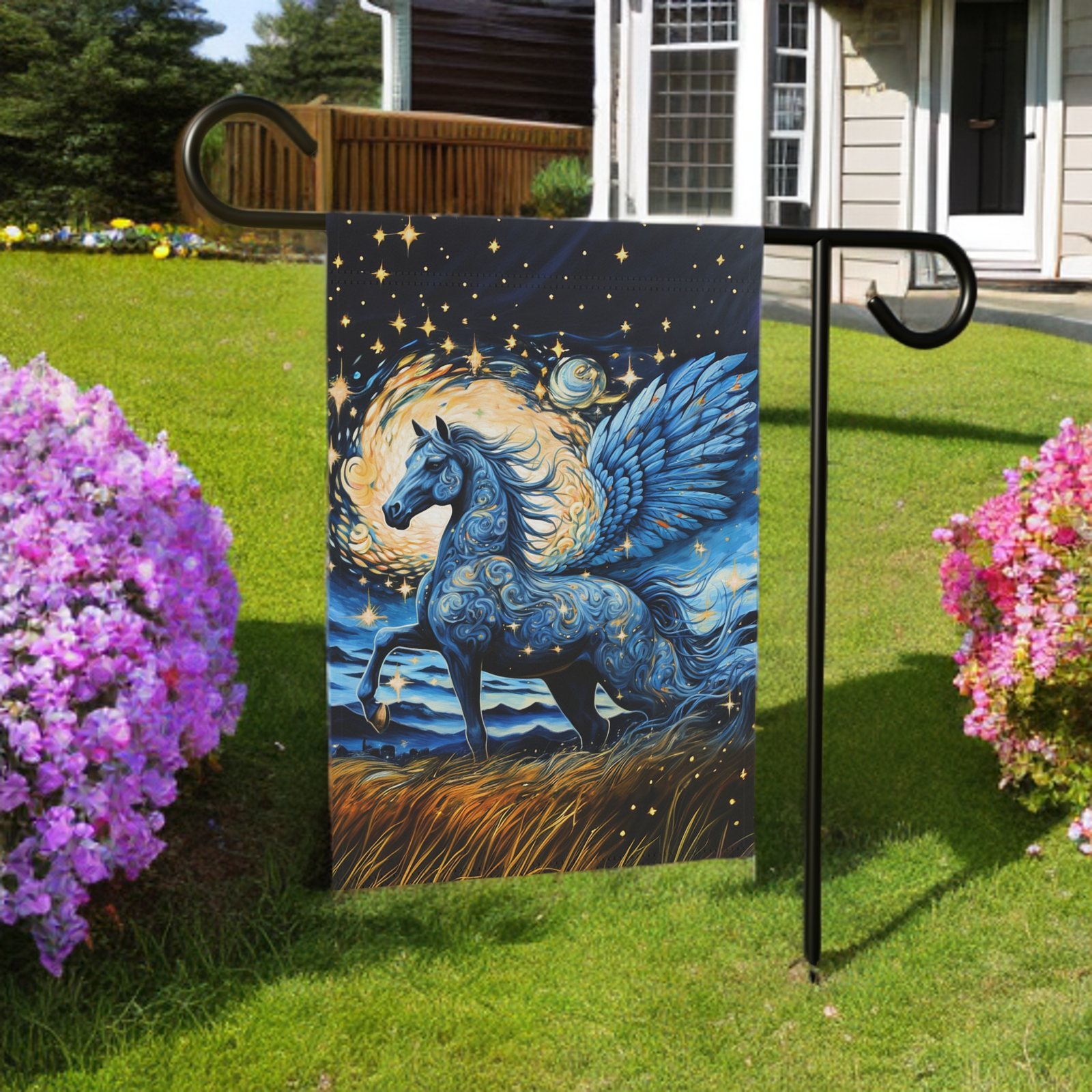 Blue Pegasus Garden Flag - Image 5