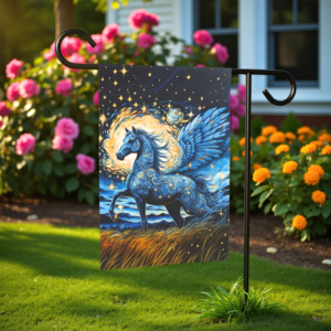 Blue Pegasus Garden Flag