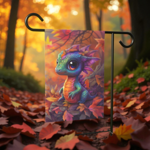 Fall Leaf Baby Dragon Garden Flag