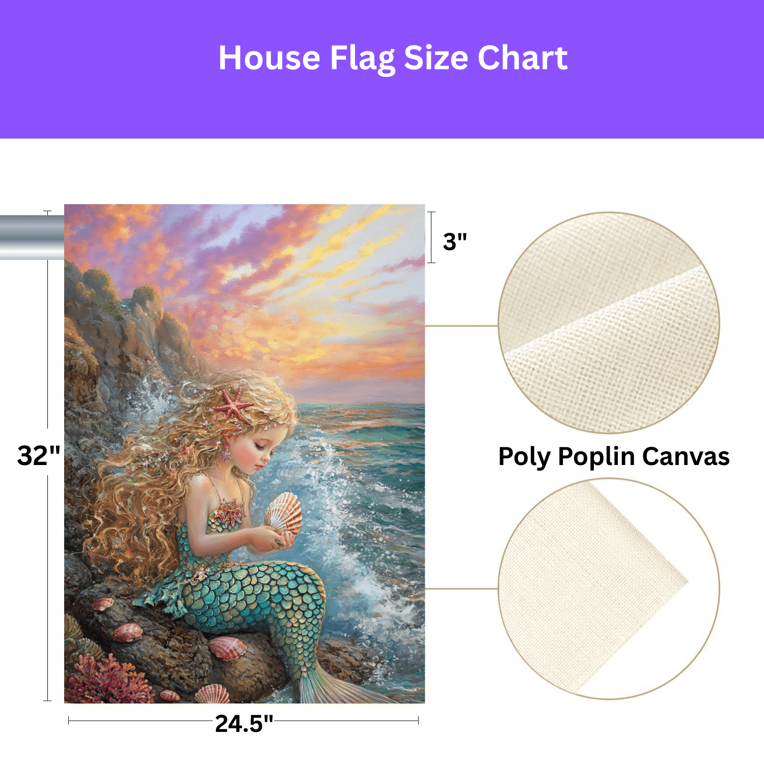 Little Mermaid Garden Flag - Image 6