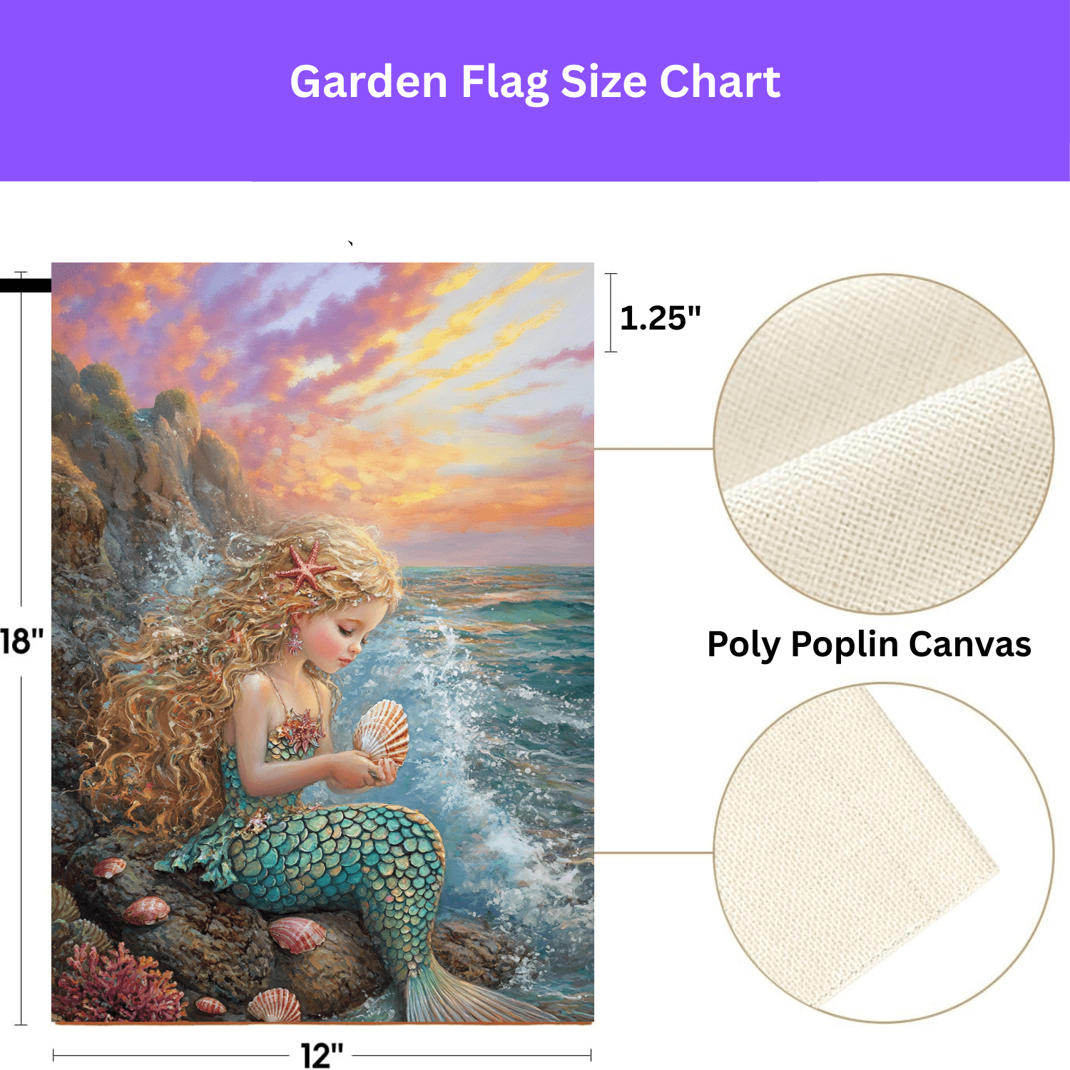 Little Mermaid Garden Flag - Image 4