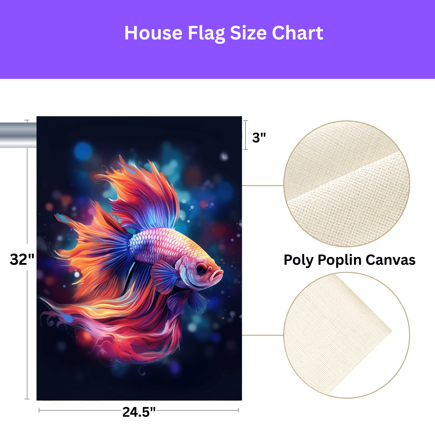 Vibrant Betta Fish Garden Flag - Image 3