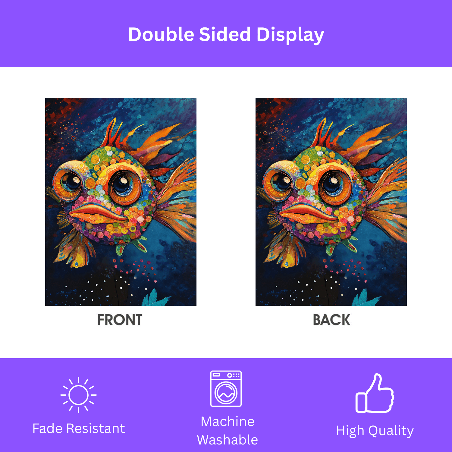 Abstract Fish Garden Flag - Image 4